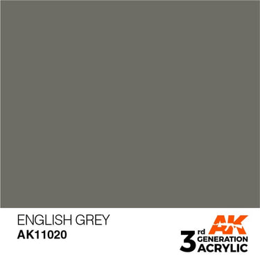 AK Interactive AK11020 English Grey Acrylic Paint 17ml (3rd Generation)